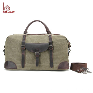 Outdoor Canvas Gym Duffle Bag Leather Travel Bag Man